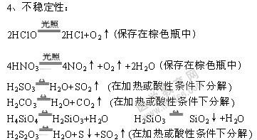 无机化学方程式-含氧酸