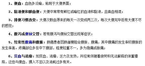 出现这六种症状你要小心患上大肠癌