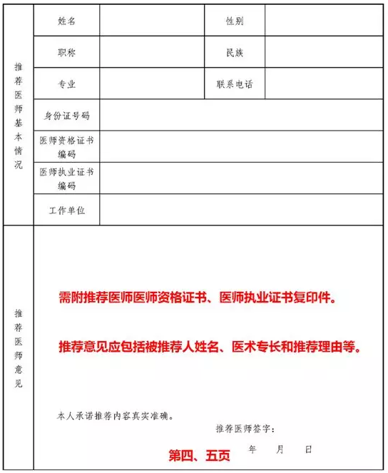 中医医术确有专长人员医师资格考核申请表、结论表式样填写说明