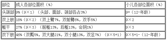 临床执业医师辅其他科目辅导-烧伤面积计算