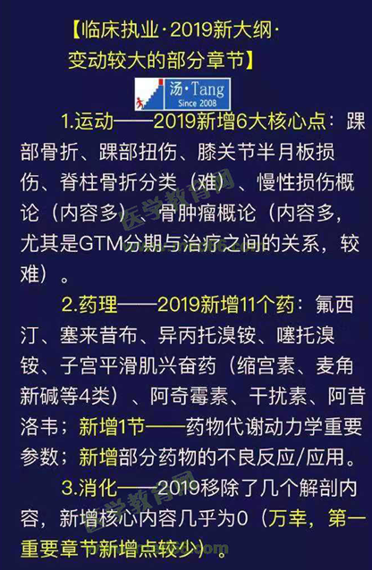 临床执业医师2019年大纲