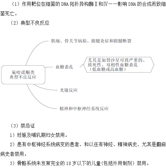 氟喹诺酮类抗菌药物知识点总结