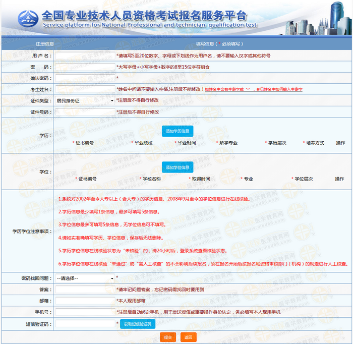 2019年执业药师考试报名注册用户名都需要填写哪些信息？