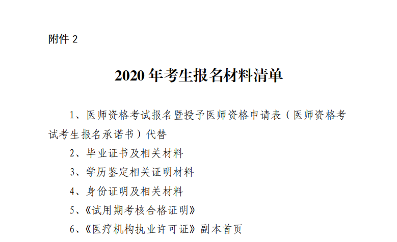 深圳医师报名材料清单