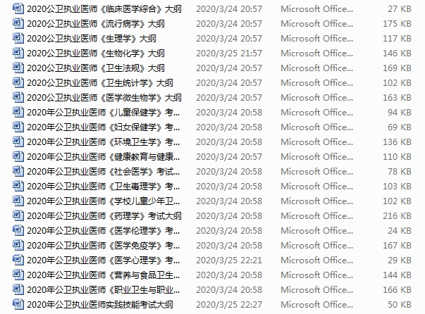 2020公卫执业医师考试大纲汇总下载