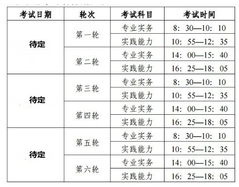 护士考试时间