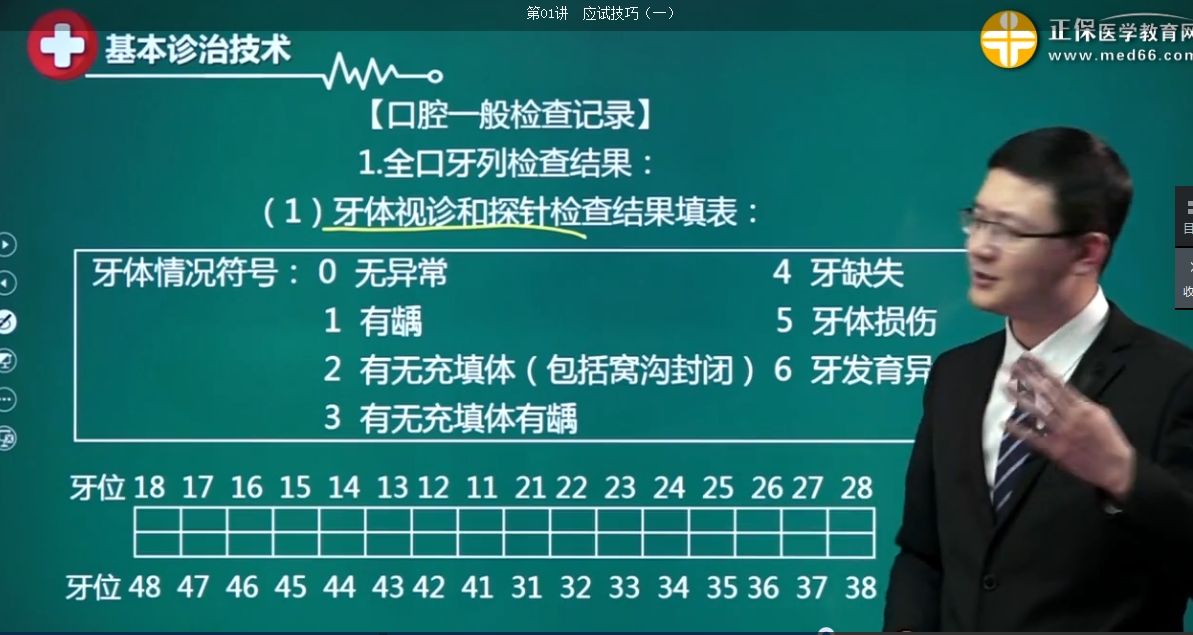 2020口腔执业医师实践技能【口腔一般检查记录】视频课