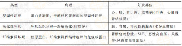 不可逆性损伤常见类型及特点