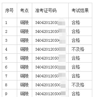 2020年铜陵考点国家执业医师资格实践技能考试（口腔类别）成绩公示