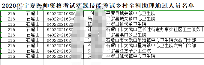 石嘴山考点执业助理医师技能考试2020年乡村全科助理技能成绩公布！