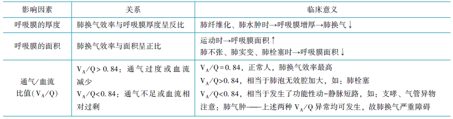 影响肺换气的因素