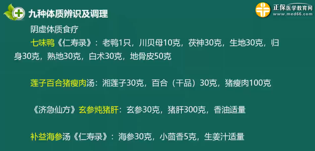 中医健康管理师一定要看！阴虚体质的诊断以及调理方法（二）