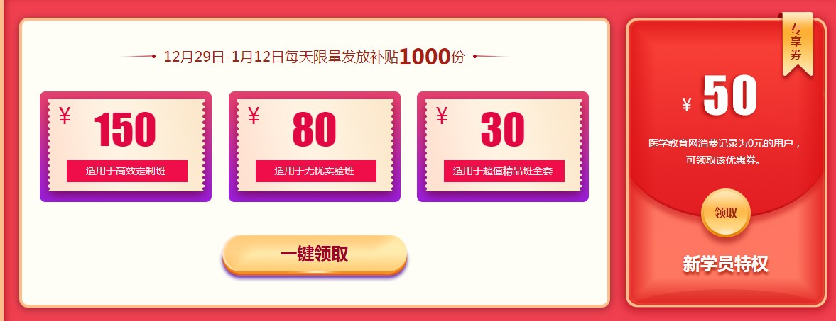 2021年内科主治医师报名季，260元券包限量抢！