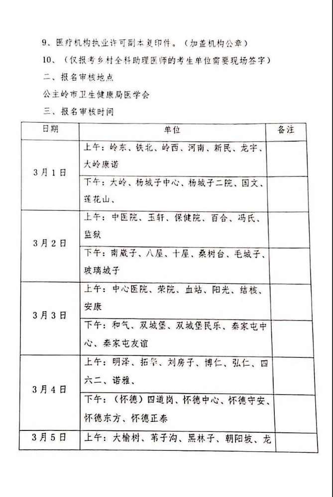 公主岭市现场审核工作安排4