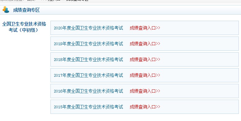 中国卫生人才网内科主治医师考试成绩查询方式