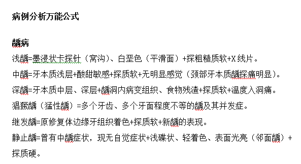 2021口腔医师资格实践技能考试病例分析考试答题要点/答题模板