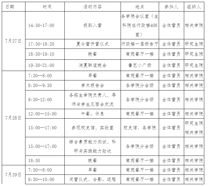 延安大学举办2022年研究生招生暑期夏令营活动通知