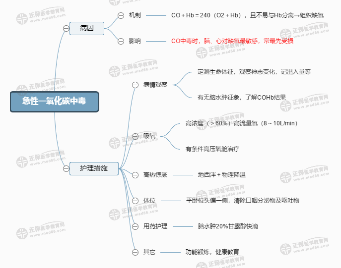 急性一氧化碳中毒病人的护理-2023主管护师备考笔记