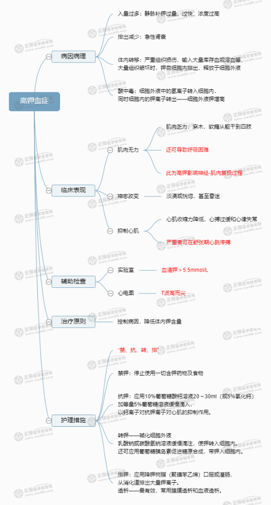 高钾血症的护理-2023主管护师考试考点小结