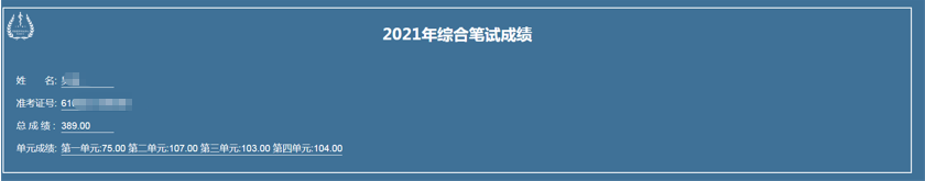 2021年医师资格考试医学综合考试第二试（含延考）成绩查询通知