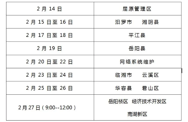 岳阳市医师资格考试现场审核日期安排