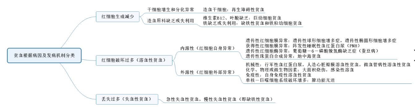 2022年临床医学专业本科水平测试知识点血液系统【贫血根据病因及发病机制分类】