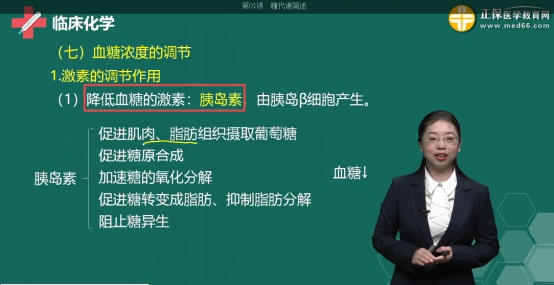 检验技士考试往年考点：降低血糖的激素