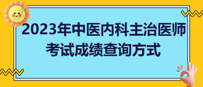 2023年中医内科主治医师考试成绩查询