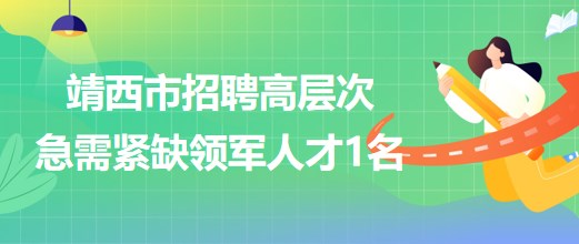 广西百色市靖西市2023年招聘高层次急需紧缺领军人才1名