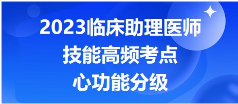 2023临床助理医师技能考点-心功能分级