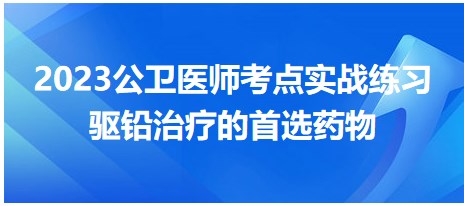 驱铅治疗首选药物是？2023公卫助理医师考生来做今日实战练习！