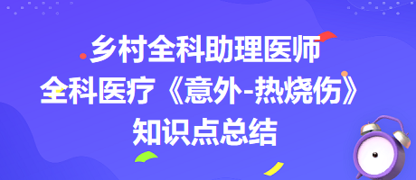 乡村全科助理医师全科医疗《意外-热烧伤》知识点总结