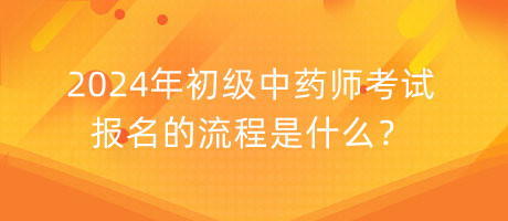 2024年初级中药师考试报名的流程是什么？