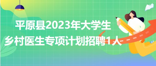 山东省德州市平原县2023年大学生乡村医生专项计划招聘1人