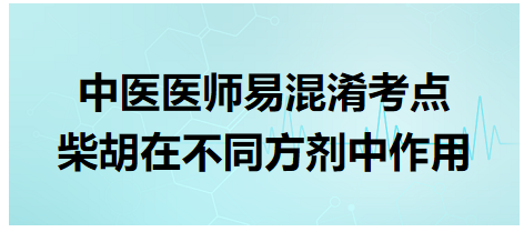 柴胡在不同方剂中作用