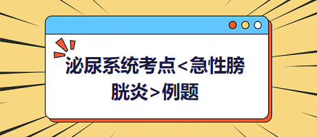 临床助理医师二试泌尿系统考点<急性膀胱炎>例题