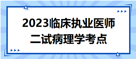 2023临床执业医师二试病理学考点