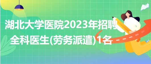 湖北大学医院2023年招聘全科医生(劳务派遣)1名