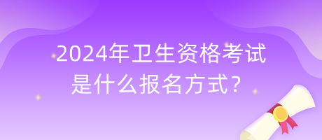 2024年卫生资格考试是什么报名方式？