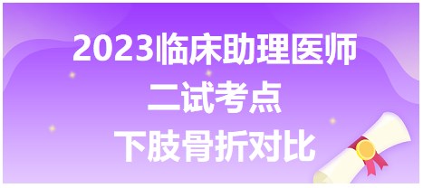 下肢骨折对比-2023临床助理医师二试考点表格速记