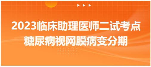 糖尿病视网膜病变分期-2023临床助理医师二试冲刺每日备考