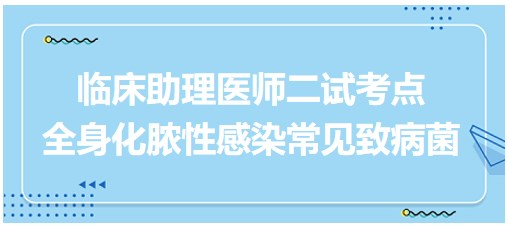 全身化脓性感染常见致病菌-2023临床助理医师二试考生每日考点