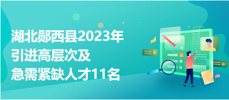 湖北郧西县2023年引进高层次及急需紧缺人才11名