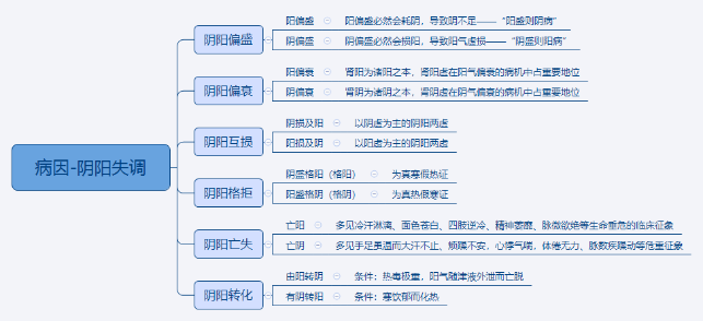 2024中医执业医师考试重点知识点思维导图：病因—阴阳失调