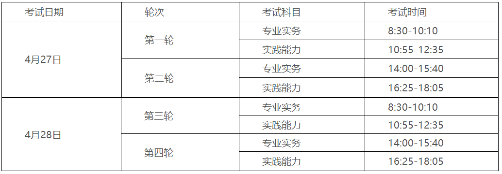 护士考试时间