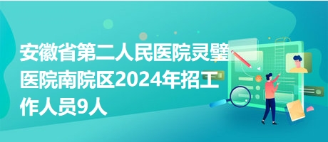 安徽省第二人民医院灵璧医院南院区2024年招工作人员9人