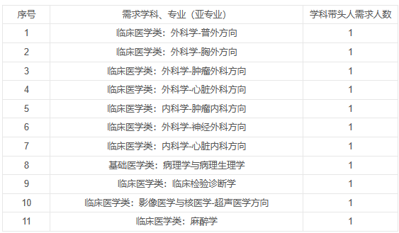 学科带头人招聘岗位