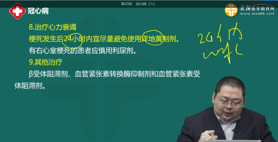 2024内科主治医师考试考点回顾： 急性心肌梗死伴心衰用药